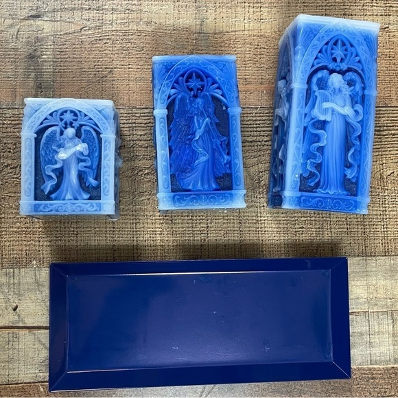 NEW Collections Etc. Angels Glowing Trio Candle Stand Decor Set Holiday - Picture 2 of 10